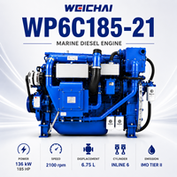 Moteur diesel marin SCDC Weichai WP6C185-21 136 kW 2100 tr/min refroidi par eau, moteur de bateau à couple élevé pour bateaux de transport