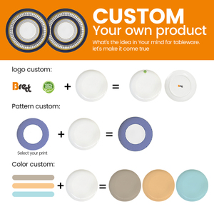 Màu Xám Màu đồ đá đồ ăn gốm món ăn tấm bộ bán buôn cổ điển Châu Âu thiết kế nhà hàng khách sạn đồ sành sứ - Product Image 3