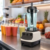 Blender commercial 2200W, 2L, machine à smoothies robuste, lame en acier inoxydable, gobelet en polycarbonate pour restaurant, café, bar à jus