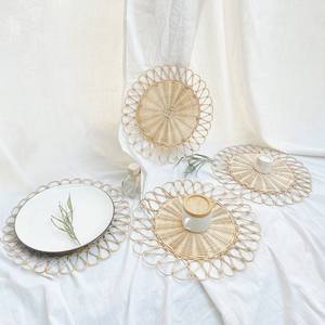 Geulis Flower Round Rattan <b>Placemat</b> Rattan Decoration Round Rattan <b>Placemat</b> Made in Vietnam - Product Image 1