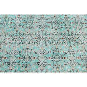 พรมวินเทจตุรกี ขนาด 5.3x8.4 ฟุต (162x257 ซม.) พรมขนสัตว์สีน้ำเงิน - Product Image 5