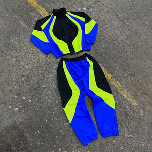 Venta al por mayor de ropa de calle personalizada traje cortavientos conjunto de chándal para hombres traje de lluvia chaqueta cortavientos conjunto 2025/26 - Product Image 3