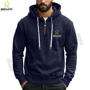 Pull à capuche en polaire pour hommes, manches longues, fermeture éclair, mode. - Product Image 1