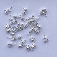 Perles pendantes en argent sterling 925 de 4 mm, perles à suspendre, fournitures pour la fabrication de boucles d'oreilles, accessoires pour boucles d'oreilles DIY, chaîne d'approvisionnement