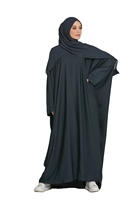 Abaya Modeste pour Femmes, Robe Islamique à Manches Longues, Col Haut, Longueur au Sol, Couleur Unie, Robe en Polyester Respirant pour Adultes