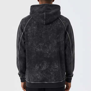 Nouveauté Sweat-shirt unisexe à lavage acide avec logo personnalisé Sweat-shirt surdimensionné à lavage acide Sweat-shirt vintage Sweat-shirt à fermeture éclair pour homme - Product Image 2