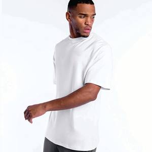Vente en gros T-shirts à col rond en coton biologique surdimensionné pour hommes, personnalisables avec le logo de votre marque, plusieurs couleurs disponibles - Product Image 5