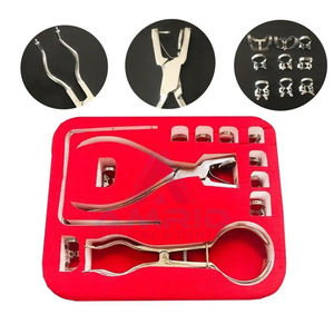 Kit de iniciación de Instrumentos dentales reutilizables de 13 piezas, presa de goma Manual con abrazaderas de perforación de marco de acero, equipo dental aprobado por la CE - Product Image 5