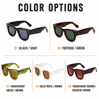Lunettes de soleil Mellume tendance vintage en acétate pour hommes et femmes, monture épaisse, protection UV400, lunettes de soleil de créateur, mode streetwear