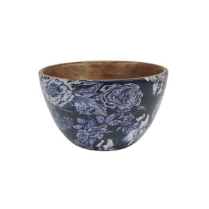 Émail noir en bois forme ronde bol de service alimentaire fini naturel pour cuisine Table à manger bols de service alimentaire en vrac à la main - Product Image 6