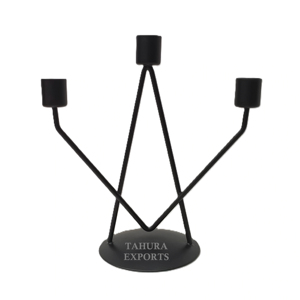 New Arrival Exclusive <b>Black</b> Metal Candle Stand <b>Candlestick</b> Holder Christmas and Home Decoration for Gifting and Party Supplies - Product Image 1