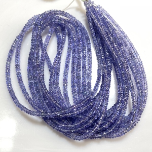 Wholesale 3mm Tanzanite Faceted Rondelle Shape Beads Fine Quality Gemstone Beads for Jewelry Making - Product Image 5