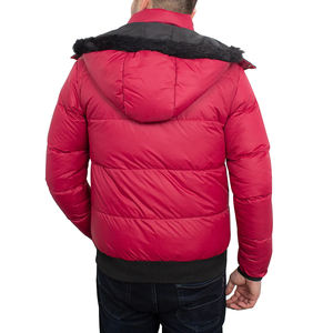 Vente en gros Veste bulle en nylon personnalisée pour hommes matelassée pour l'hiver avec capuche amovible brillante - Product Image 2