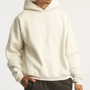 Sweat à capuche surdimensionné avec poches cachées en polaire éponge de coton de base personnalisé lourd Sweats à capuche en coton pour hommes - Product Image 3