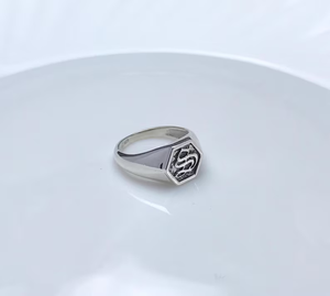 แหวนเงินแท้ 925 สไตล์มินิมอล แหวนตัวอักษร - Product Image 2