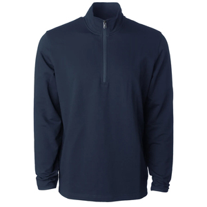 <b>Navy</b> Blue Men's Quarter Zip Hoodies Zip Up Sweater Long Sleeve Drop Shoulder Sweatshirt Casual Pullover - Product Image 1