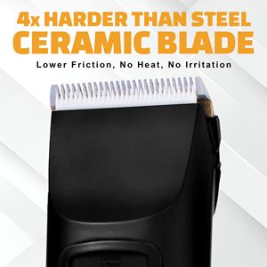 Kit para Recortar Barba Negra con Cuchilla Ajustable de Acero Inoxidable, Protectores de Longitud, Batería de 2500mAh e Interfaz Francesa para el Cuidado del Cabello - Product Image 6