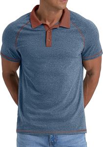 Nuevo diseño Contraste de color Elegante Última Regular Fit Gimnasio Camisas Polo Estilo Stand Collar Secado rápido Media manga Botones Abajo - Product Image 4