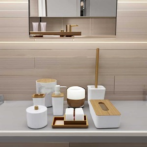 Juego de baño de resina de aspecto superior al costo más bajo Productos Look Home Luxury Hotel Juego de accesorios de baño de resina para la venta - Product Image 1