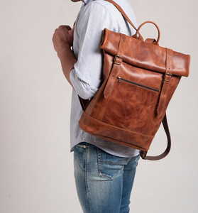 Sac à dos de voyage personnalisé pour hommes sac à dos pour ordinateur portable nouveau en cuir pliable étudiant femmes école LRTB-0009B - Product Image 3