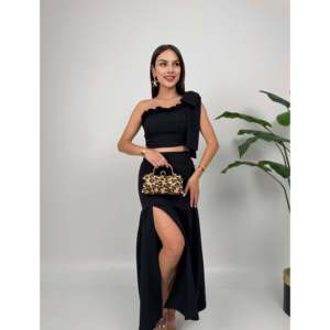 3011 ชุดเดรสผ้าซาตินทรงเข้ารูปพร้อมดีเทลระบายช่วงอกตามแนวเอวธรรมชาติ - Product Image 6