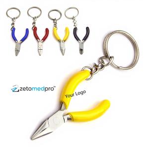 Pince à bijoux de 2,5 pouces pour la fabrication de porte-clés, ensemble d'outils miniatures, nez rond + nez de chaîne + nez plat + coupe-latéral - Product Image 4