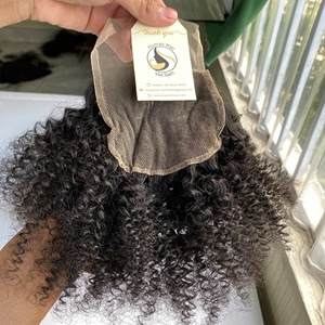 Mechones de pelo virgen de grado 10A, calidad superior, Remy de Vietnam, rizado, con cierre Frontal de encaje - Product Image 4