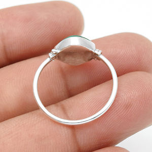 เครื่องประดับแหวนแฮนด์เมดทำจากเงินสเตอร์ลิง925พร้อมชุดฝาแหวนโบฮีเมียนหินมาลาไคต์ธรรมชาติสำหรับผู้หญิงขายส่ง - Product Image 4