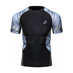 Camisa de compresión MMA de manga corta personalizada, precio al por mayor, secado rápido, ropa de artes marciales de secado rápido - Product Image 1