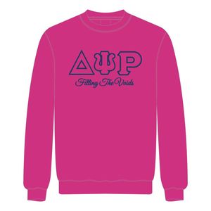 Sudadera de cuello redondo Delta Psi Rho Sorority Pink Cotton Poly Filling the Voids Greek Life Apparel Soft Comfortable Casual Wear - Product Image 2