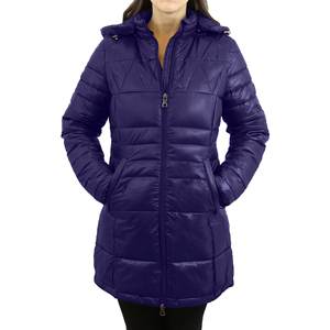 Chaqueta larga acolchada a la moda personalizada para mujer con bolsillos laterales y capucha Temporada de invierno Nuevo palangre elegante para exteriores - Product Image 5