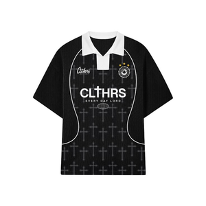 T-shirt en maille surdimensionné personnalisé pour homme, streetwear urbain, maillot de football universitaire sublimé - Product Image 4