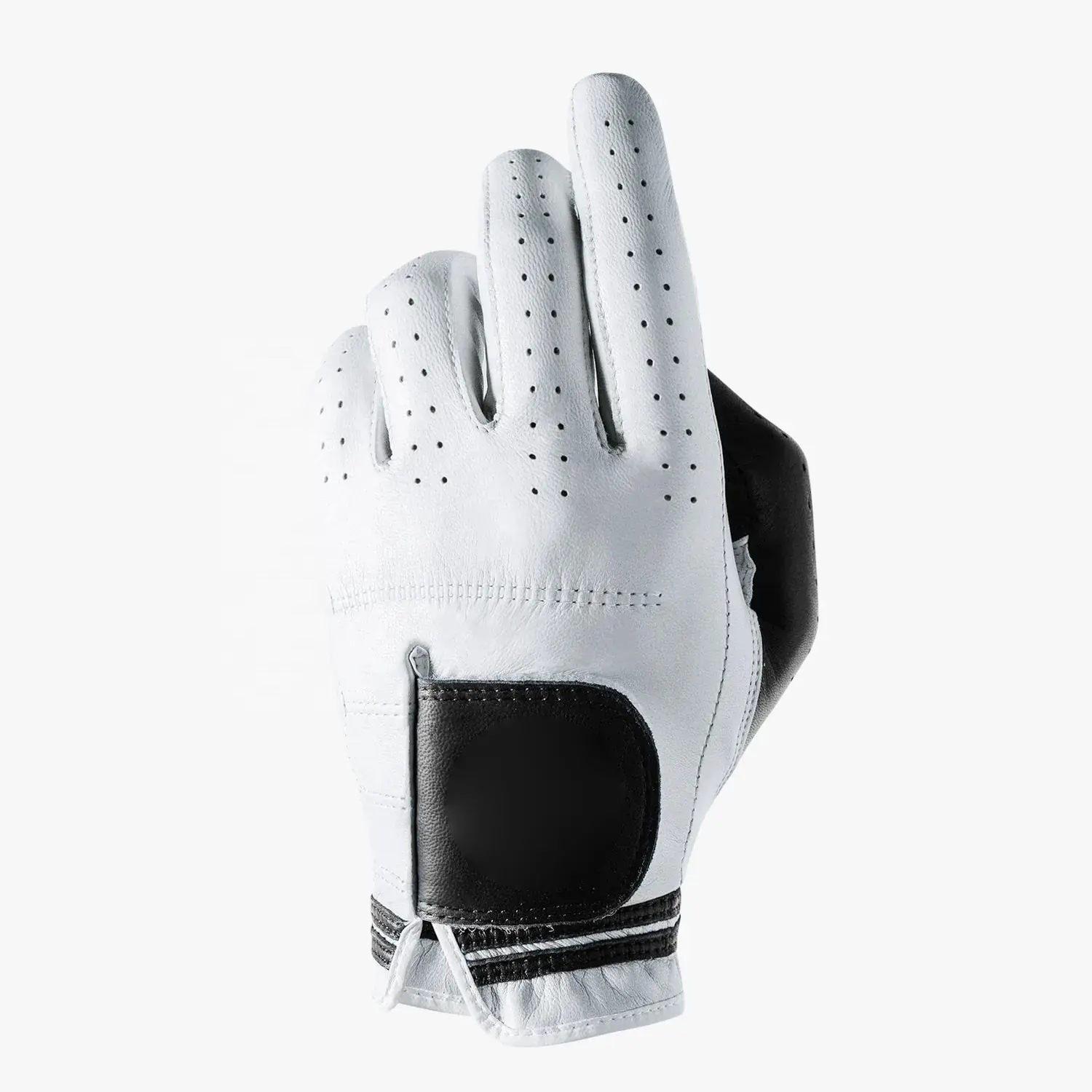 Gants de Golf en cuir Cabretta personnalisé, couleur blanche et noire