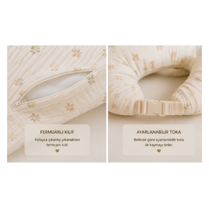 Coussin d'allaitement ergonomique Fronte Home 100% coton mousseline, forme en C réglable, soutien pour l'allaitement et le corps - Product Image 5