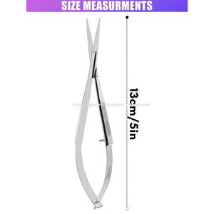 Ciseaux à cuticules extra pointus pointes courbes russes Micro cils sourcils action ressort ciseaux de manucure fournisseurs directs d'usine - Product Image 2