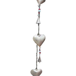 Décoration murale en fer recyclé, style rustique, pour patio, cœur en métal galvanisé, carillon suspendu, vase fonctionnel pour la décoration intérieure - Product Image 4