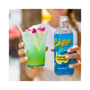 Refresco Carbonatado de Alta Calidad, Marca Personalizada Calypso Zero Sugar Coffee, Sabor Crema de Chocolate, Botella Azul Océano de 330 ml, Sin Glucosa - Product Image 1