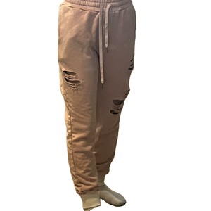 Vente en gros de pantalons de survêtement personnalisés de haute qualité pour hommes et femmes, délavés, respirants, couleur unie, 100% coton, décontractés, avec cordon de serrage - Product Image 2