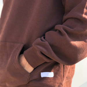 เสื้อฮู้ดแขนยาวปล่อยไหล่ของผู้หญิงผ้าฝ้าย100% คุณภาพสูงเสื้อมีฮู้ดแขนยาวทรงหลวมสไตล์สตรีทแวร์สำหรับใส่ไปยิมในฤดูหนาว - Product Image 5