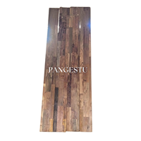 Panneau mural insonorisant géométrique moderne en bois de teck recyclé, revêtement en planches massives, style rustique naturel, pour salon et hôtel, installation facile DIY