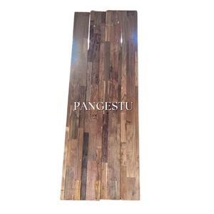 Panel de Pared Acústico Geométrico Moderno de Madera de Teca Reciclada, Revestimiento de Tablas Sólidas, Estilo Rústico Natural para Paredes Decorativas Interiores - Product Image 1