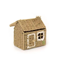 Casa de mimbre hecha a mano para niños, cesta de almacenamiento pequeña, juguetes ecológicos para niños, nuevos productos hechos en Vietnam, artesanía HNH
