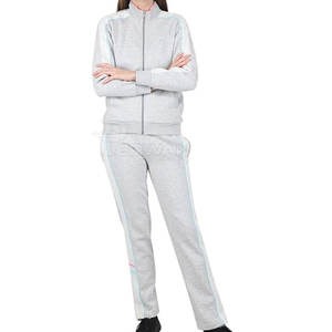 ชุดวอร์มผู้หญิงผ้าฝ้ายคอปกตั้งลายพื้นโลโก้ได้ตามต้องการ - Product Image 1