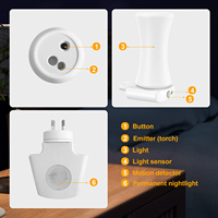 Lampe de secours détachable, lampe torche LED, lumière nocturne, couleur chaude, rechargeable, matériau ABS PC, design de ferme, détecteur de mouvement