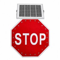Panneau de signalisation routière à LED solaire, haute luminosité, réfléchissant, en aluminium, étanche IP65, mode clignotant personnalisé pour la sécurité