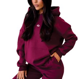Ensemble de sweats à capuche en polaire surdimensionnés pour femmes de luxe, sweat à capuche personnalisé, logo personnalisé, OEM, vente en gros, marque privée, fournisseur américain, streetwear - Product Image 5