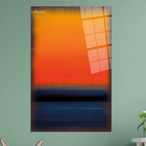 Decoración de Pared Moderna de Estilo Costero: Impresión en Lienzo de Atardecer Abstracto sobre el Océano, ARTE EN VIDRIO TEMPLADO - Product Image 1