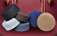 Chapeau de prière musulman Huzaifa Kufi personnalisé avec logo, en polyester, pour adultes, accessoires de couvre-chef islamique légers, vente en gros