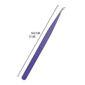 Nouvel ensemble de pinces à extensions de cils de précision en acier inoxydable avec pointe en fibre violette 2025, qualité allemande, pointues pour outils de cils - Product Image 1