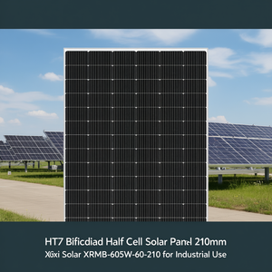 Panel Solar Bifacial de Media Celda HJT de 210 mm, Negro, Xuri Solar XRMB-605W-60-210 para Uso Industrial - Product Image 3